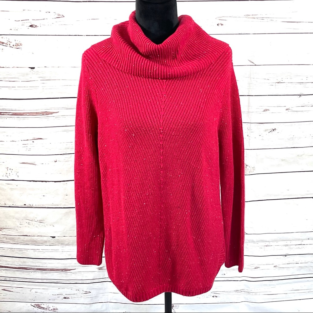 Talbot's Turtleneck Sweater Petite Women's Size LP Red